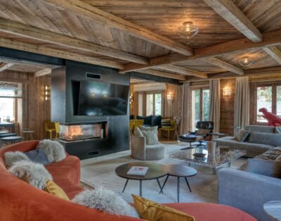 Large Stunning Modern Luxury Chalet with Hammam, Pool, Sauna, in Megeve